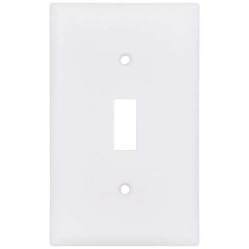 Main product image of 1-Gang Toggle Wall Plate, Standard Size, Thermoset - White