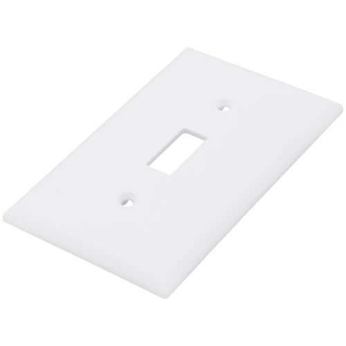 Main product image of 1-Gang Toggle Wall Plate, Standard Size, Thermoset - White