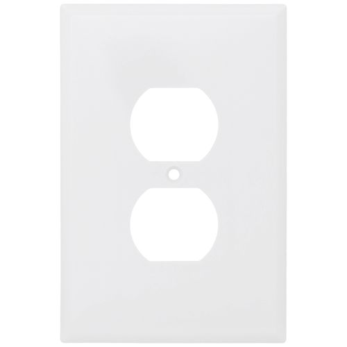 Main product image of 1-Gang Duplex Receptacle Wall Plate, Oversize, Thermoset - White