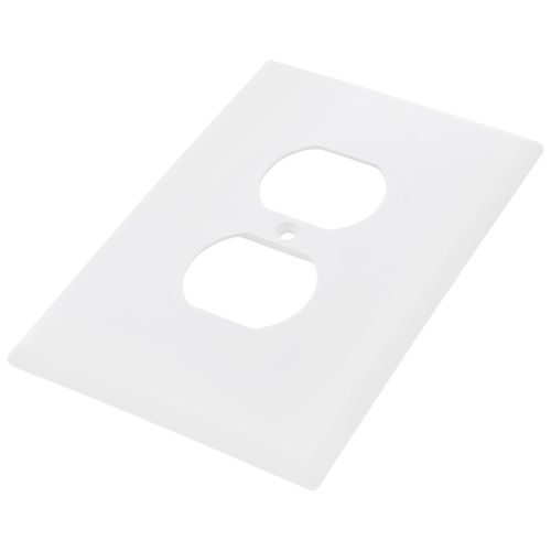 Main product image of 1-Gang Duplex Receptacle Wall Plate, Oversize, Thermoset - White