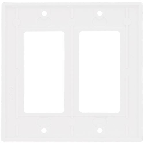 Main product image of 2-Gang Decorator & GFCI Wall Plate, Standard Size, Thermoset - White