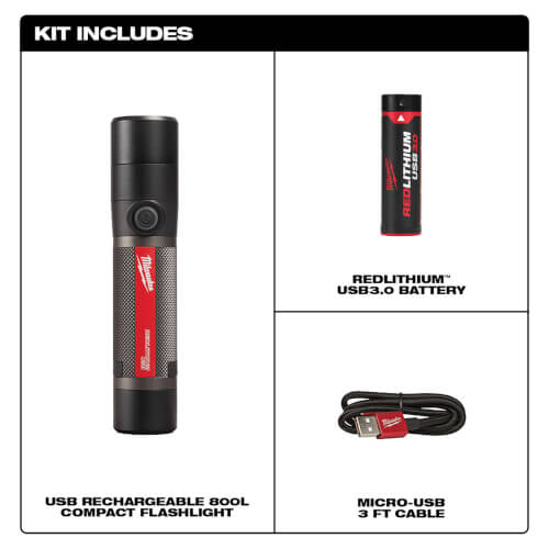 Main product image of USB Compact Flashlight (800L)