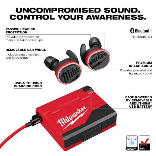 Main product image of REDLITHIUM USB Bluetooth Jobsite Ear Buds