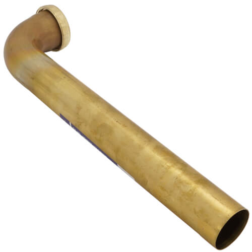 Main product image of 1-1/2" X 12" Rough Brass Slip Joint Waste Bend, 20 GA w/ Nuts & Washers