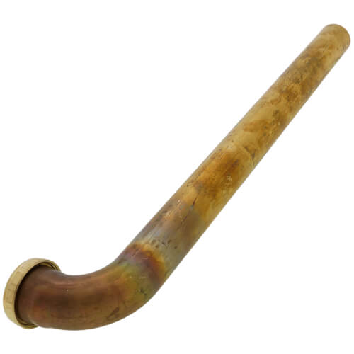 Main product image of 1-1/2" X 18" Rough Brass Slip Joint Waste Bend, 20 GA w/ Nuts & Washers