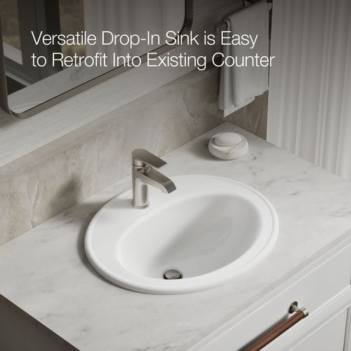 Main product image of Pennington 20-1/4" 1-Hole Drop-In Bathroom Sink (White), K-2196-1-0