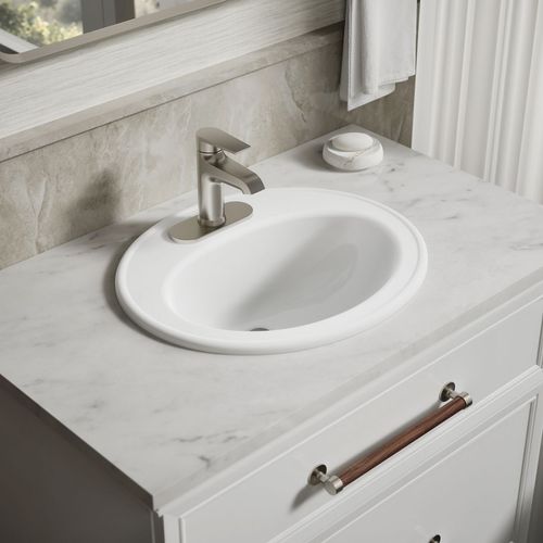 Main product image of Pennington 20-1/4" Drop-In Bathroom Sink for 4" Centerset Faucets (White), K-2196-4-0