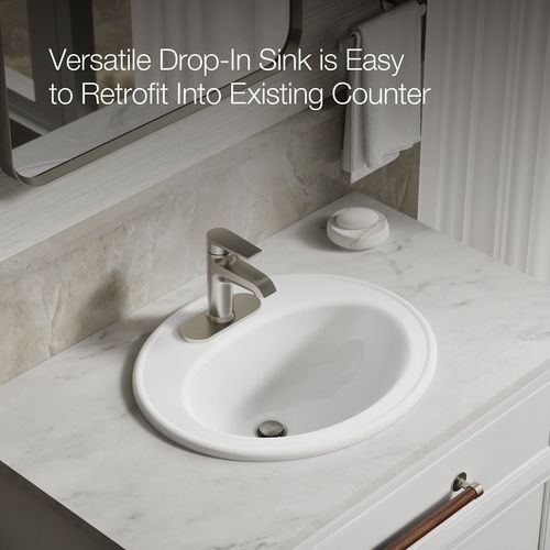Main product image of Pennington 20-1/4" Drop-In Bathroom Sink for 4" Centerset Faucets (White), K-2196-4-0