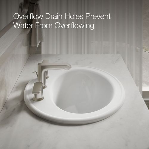 Main product image of Pennington 20-1/4" Drop-In Bathroom Sink for 8" Widespread Faucets (White), K-2196-8-0