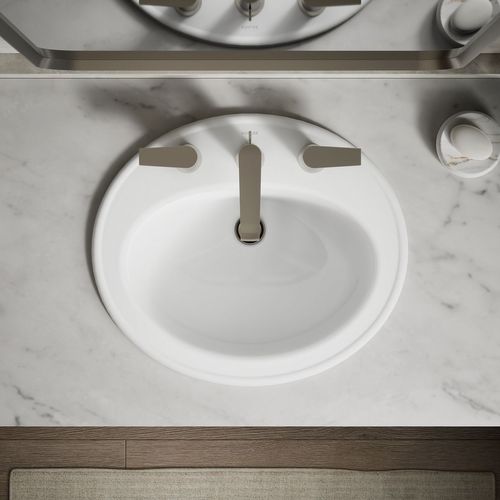Main product image of Pennington 20-1/4" Drop-In Bathroom Sink for 8" Widespread Faucets (White), K-2196-8-0