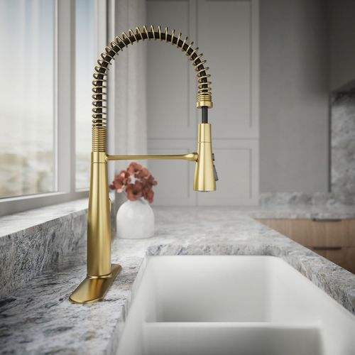 Main product image of Simplice Semi-Professional 1-Handle Pull Out Kitchen Faucet with Spray (Moderne Brass), K-22033-2MB