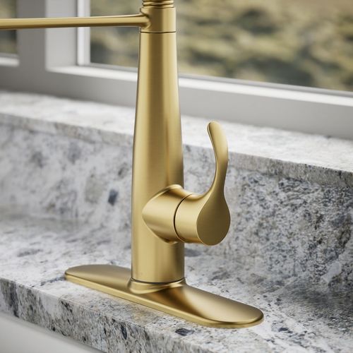 Main product image of Simplice Semi-Professional 1-Handle Pull Out Kitchen Faucet with Spray (Moderne Brass), K-22033-2MB