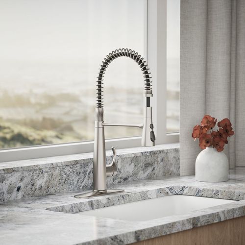 Main product image of Simplice Semi-Professional 1-Handle Pull Out Kitchen Faucet with Spray (Stainless Steel), K-22033-VS