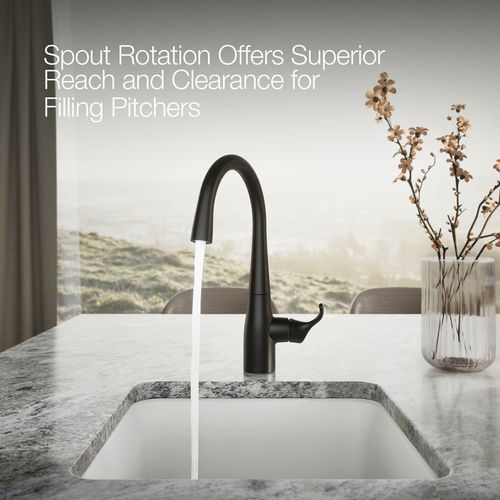 Main product image of Simplice 1-Handle Swing Spout Bar Faucet (Matte Black), K-22034-BL