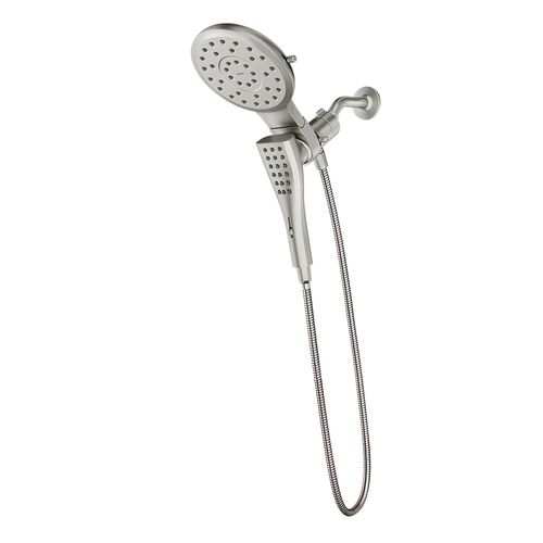 Verso Brushed Nickel 8 Function 7" Diameter Spray Head Standard w/ Handshower, 1.75 Gpm