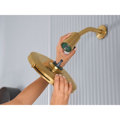 Main product image of Verso Adjustable 9" Diameter Spray Head Rainshower, 2.5 GPM, 220R3BG (Brushed Gold)