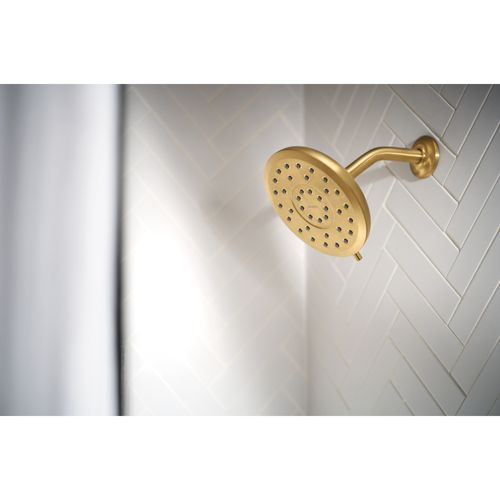 Verso 8 Function 7" Diameter Spray Head Rainshower, 2.5 GPM, 220R7BG (Brushed Gold)