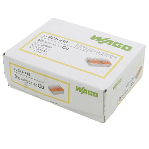 Main product image of 5-Conductor Compact Splicing Lever Nut Connector, 24-12 AWG (Box of 25)