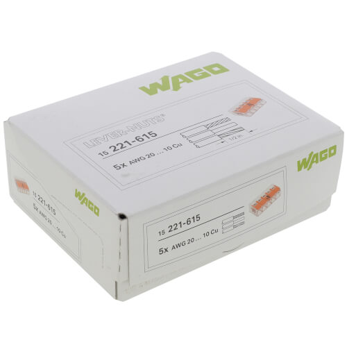 Main product image of 5-Conductor Compact Splicing Lever Nut Connector, 20-10 AWG (Box of 15)