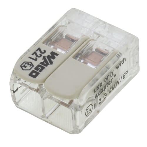 2-Conductor Compact Splicing Lever Nut Connector for Ex Applications, 20-10 AWG (Box of 50)