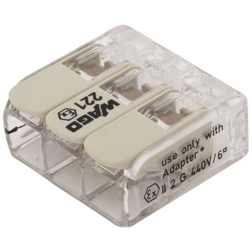 Main product image of 3-Conductor Compact Splicing Lever Nut Connector for Ex Applications, 20-10 AWG (Box of 30)