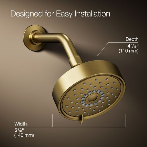 Main product image of Purist Three-Function Showerhead, 2.5 GPM (Moderne Brass), K-22170-2MB
