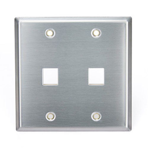 Main product image of Stainless Steel Quickport, Wallplate, Dual Gang, 2-port