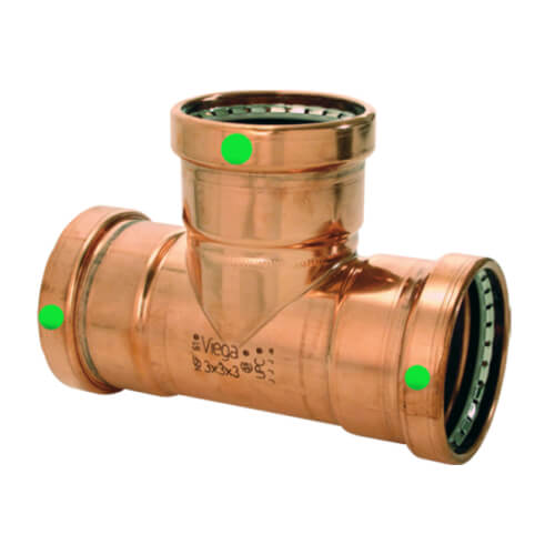 Main product image of 2-1/2" x 3/4" x 2-1/2" ProPress XL-C Copper Tee (Lead Free)