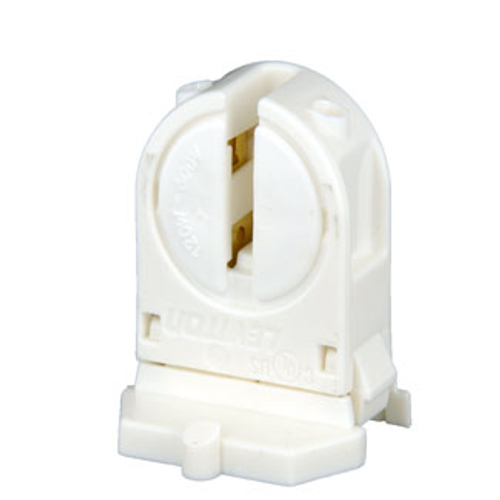 Main product image of Mini Base, T5 Bi-pin, Fluorescent Lampholder, Low Profile Snap-in/on, Panel Locator Post (White)