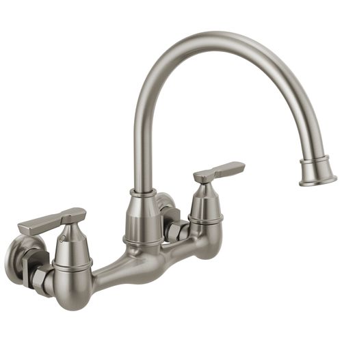 Corin 2 Handle Wall Mounted Kitchen Faucet (Stainless)