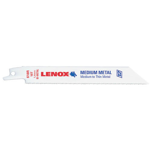 Main product image of 818R - 8" Bi-Metal Reciprocating Blade, 5-Pack (Thin Metal & Medium Metal)
