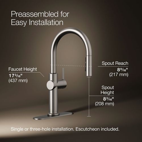 Main product image of Crue 1-Handle Pull Down Kitchen Faucet (Stainless Steel), K-22972-VS