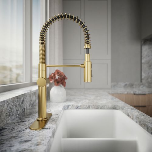 Main product image of Crue Semi-Professional 1-Handle Pull Down Kitchen Faucet (Moderne Brass), K-22973-2MB