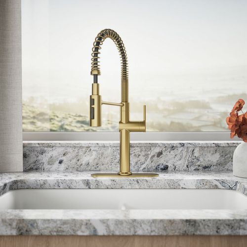 Main product image of Crue Semi-Professional 1-Handle Pull Down Kitchen Faucet (Moderne Brass), K-22973-2MB