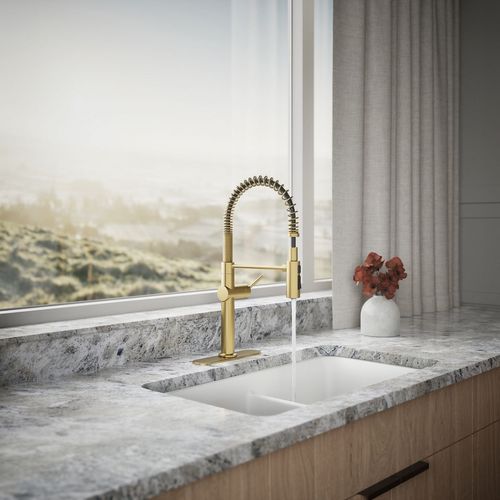 Main product image of Crue Semi-Professional 1-Handle Pull Down Kitchen Faucet (Moderne Brass), K-22973-2MB