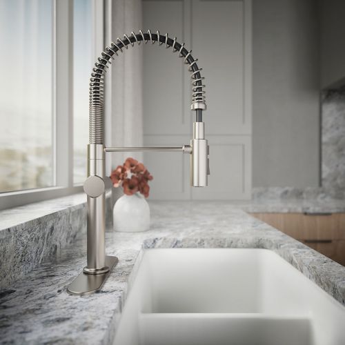 Main product image of Crue Semi-Professional 1-Handle Pull Down Kitchen Faucet (Stainless Steel), K-22973-VS