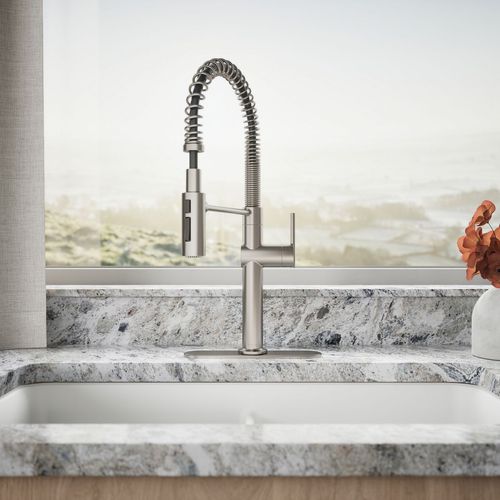 Main product image of Crue Semi-Professional 1-Handle Pull Down Kitchen Faucet (Stainless Steel), K-22973-VS