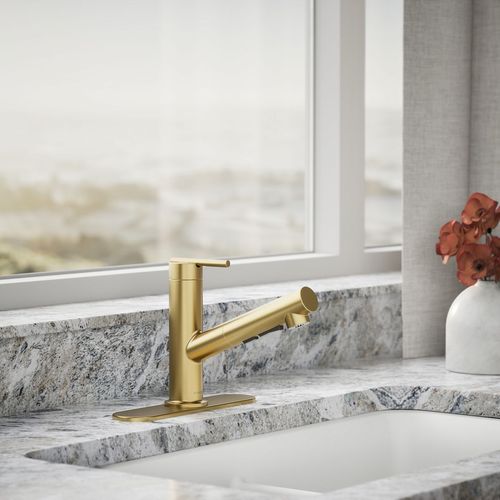 Main product image of Crue 1-Handle Pull Out Kitchen Faucet (Moderne Brass), K-22976-2MB