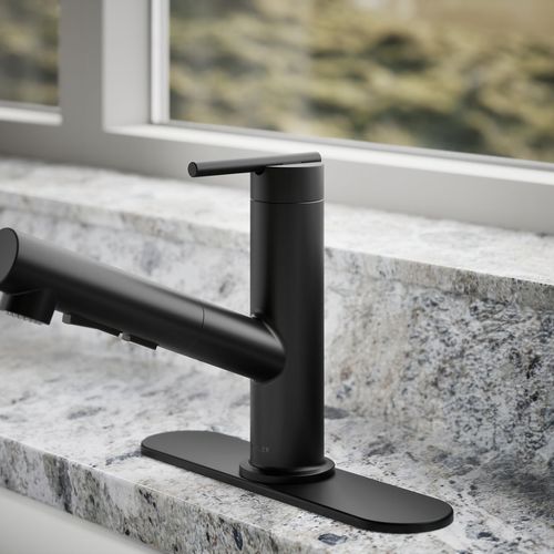Main product image of Crue 1-Handle Pull Out Kitchen Faucet (Matte Black), K-22976-BL