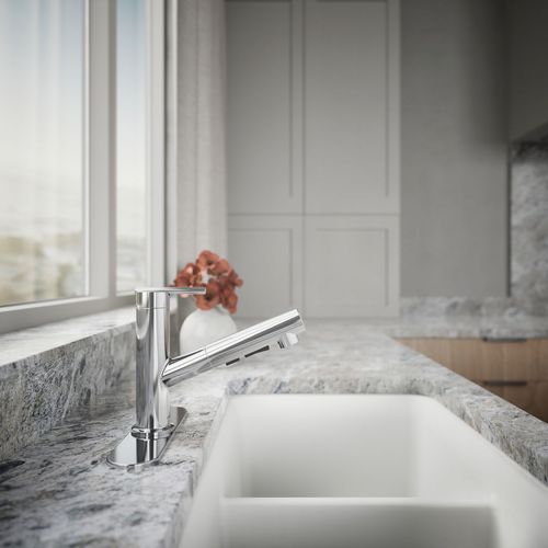 Main product image of Crue 1-Handle Pull Out Kitchen Faucet (Polished Chrome), K-22976-CP