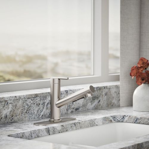Main product image of Crue 1-Handle Pull Out Kitchen Faucet (Stainless Steel), K-22976-VS