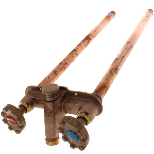 Main product image of Model 22 16", 1/2" MPT x Sweat Inlet Hot & Cold Anti-Siphon Wall Faucet w/ Metal Handle