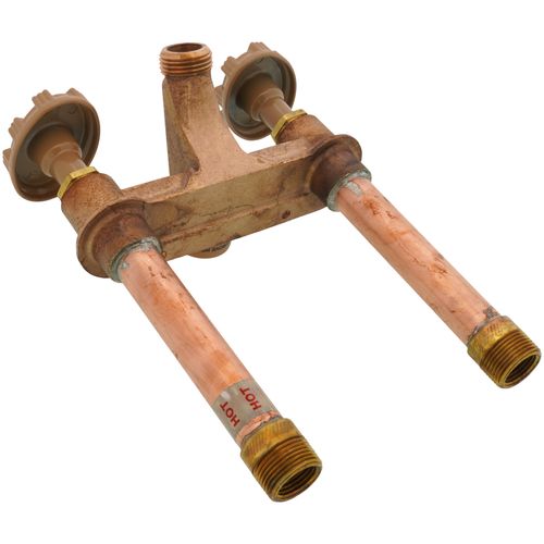 Main product image of Model 22 4", 1/2" FPT x 3/4" MPT Inlet Hot & Cold Anti-Siphon Wall Faucet w/ Metal Handle