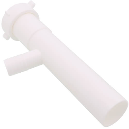 Main product image of 1-1/2" x 8" PVC White Dishwasher Tailpiece with 3/4" Branch