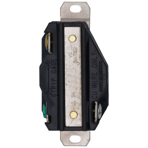 Main product image of Industrial Grade Locking Receptacle, 20A, 2P, NEMA L5-20R - Black (125V)