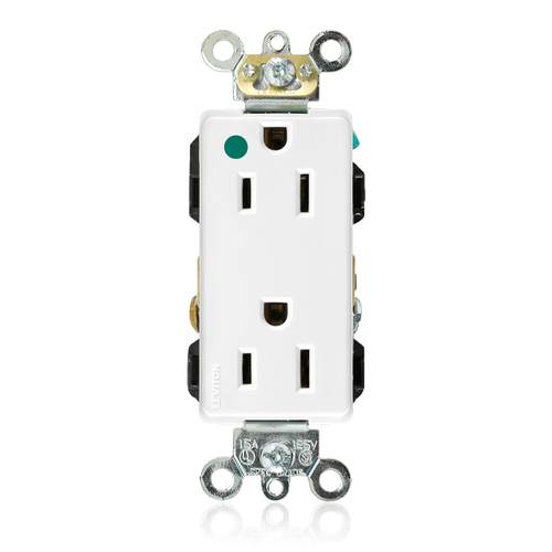 Main product image of 15A Decora Plus Duplex Receptacle/outlet, Self-grounding (White)
