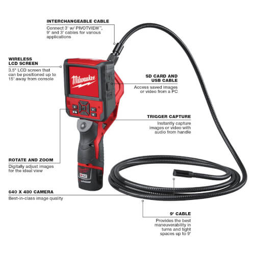 Main product image of M12 M-Spector Flex 9' Inspection Camera Cable Kit