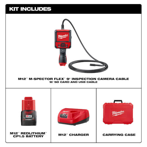 231621 Milwaukee 231621 M12 MSpector Flex 9' Inspection Camera