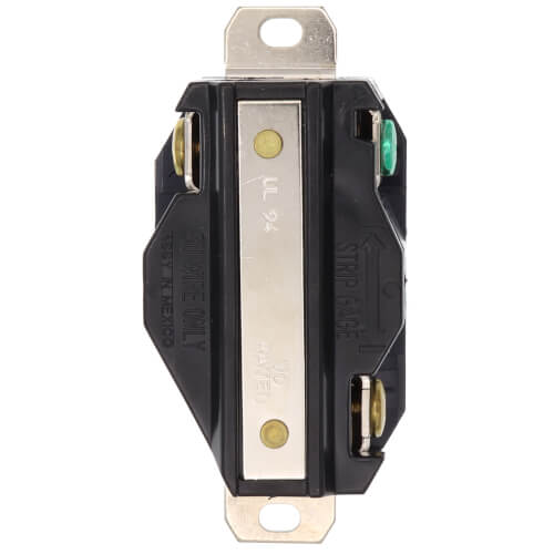 Main product image of Industrial Grade Locking Receptacle, 20A, 2P, NEMA L6-20R - Black (250V)