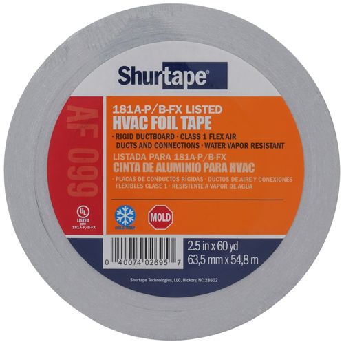 Main product image of AF 099 Silver Printed UL-181 Aluminum Foil Tape (2-1/2" x 180')